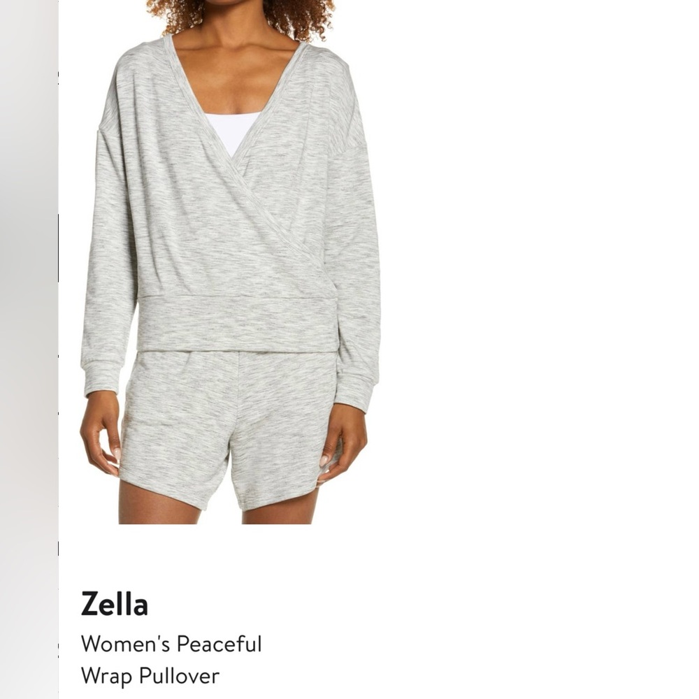 Zella Women's Light Gray Wrap Sweater